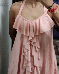 Pink Ruffle Mini Dress
