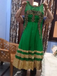 Ethnic Anarkali Suit (Silk And Net Material)