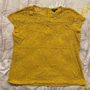 WESTSIDE Lace Tops - Blue &amp; Mustard
