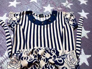 Beige Blue Colour Dress
