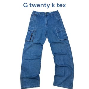 Blue Cargo Denim Pants Unisex