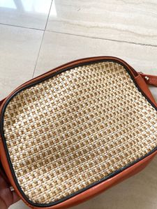 Tan Jute Sling Bag