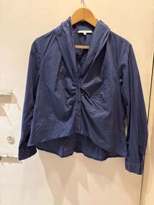 Elegant Blue Up-Down Strachable Shirt