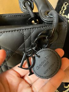 Auth Lady Dior Small Matte Black Bag