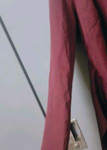 Burgundy Draped Front Blazer