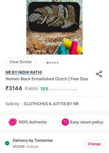 Nr By Nidhi Rathi Hand Embroidered Clutch