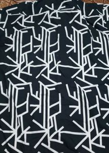 Abstract Black &amp; White Button-Down Shirt