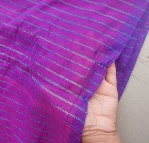 Purple Pure Handloom Cotton Saree