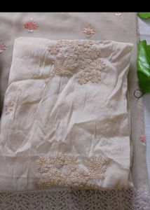 Elegant Beige Embroidered Salwar Kameez