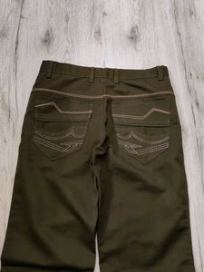 Wide Leg Olive Green Trousers
