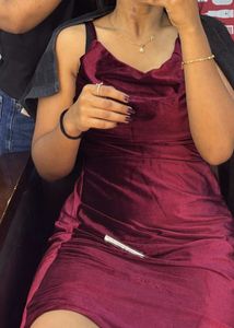 Elegant Maroon Velvet Dress
