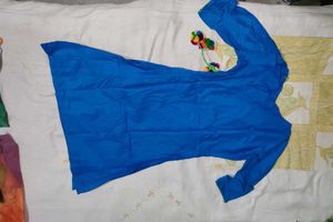 Blue Kurti with Colorful Detail