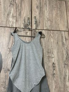 Striped Wide Leg Pants + body suit + black top