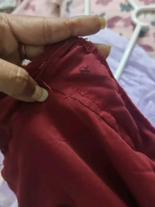 Maroon draped saree look gown