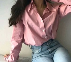 Dusty Rose Button-Down Top