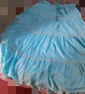 Blue Tiered Skirt