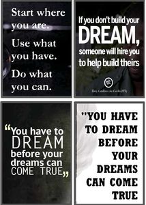 Motivational Quote Art Prints - Set of 6