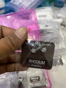 Rhodium Silver Earrings