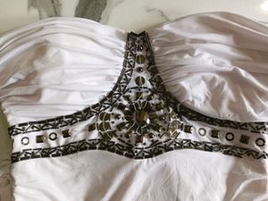 STUD&amp;SEQUIN BUSTIER BODYCON