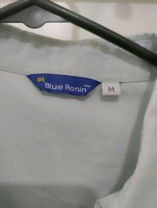 Baby Blue Formal V Neck Shirt