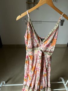 Floral Twist Front Maxi Dress