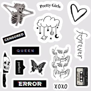 AESTHETIC BLACK AND WHITE STICKERS