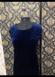 Elegant Navy Velvet Dress