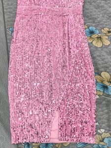 Pink Sequin Party Dress