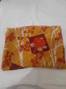 76)new Orange Red Multi Saree
