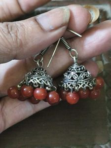 Semi-Precious Carnelian Stone Jhumkies