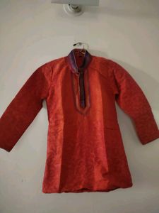 Orange Kids Kurta Pajama Set