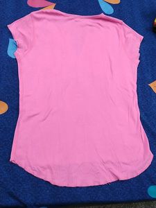 Rosepink  Barbie High Low slim T Shirt