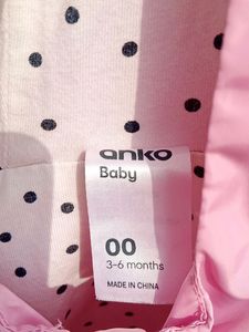 Anko Baby Girl's Coat In Pink Colour With Pocket