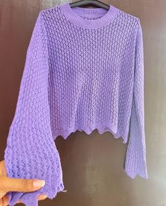 Purple Cutwork Knit top-never worn