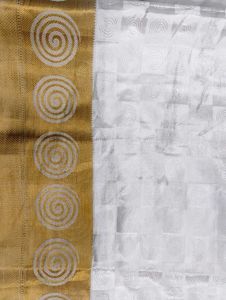 Pure Satin White Colour Wedding Silk Saree