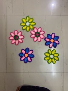 Handmade Washable Rangoli Mats For Diyas(6 Pieces)