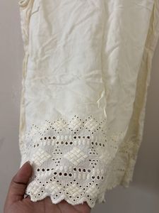 GAP Ivory Lace Trim Tank Top