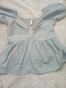 Striped Puff Sleeve Top