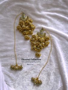 Gold layered ghungroo Jhumka Earrings
