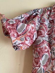 Printed Puff Sleeve Top