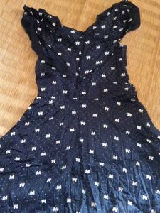 Navy Butterfly Print Dress