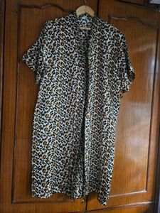 Animal Print Shrug Cum Robe