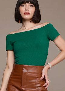Green Off-Shoulder Top