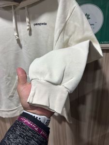Patagonia P-6 Logo Uprisal White Baggy Hoodie