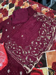 Bridal Maroon Dress