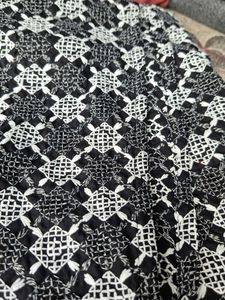Black &amp; White Embroidered Kurta