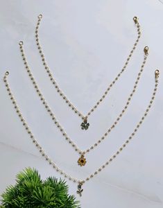 3 Pearl Necklaces &amp; Princess Core Necklace