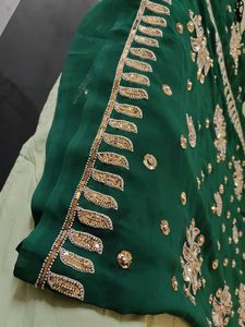 Emerald Green Embellished Saree