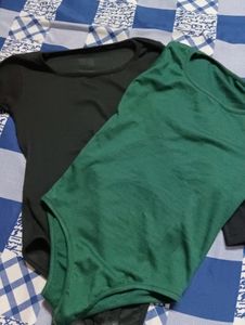 Combo Of 2 Ribbed Bodysuit Top