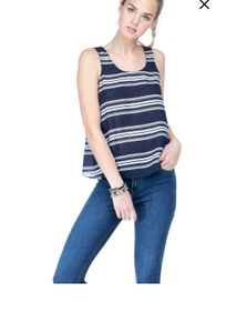 Navy Blue and White Top